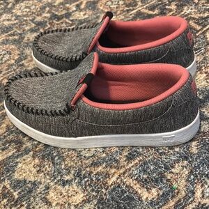 Gray and Pink Slip-On Shoes